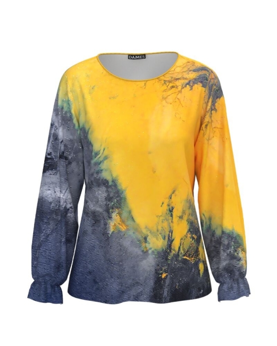 Bluza imprimata cu model abstract CMD3869