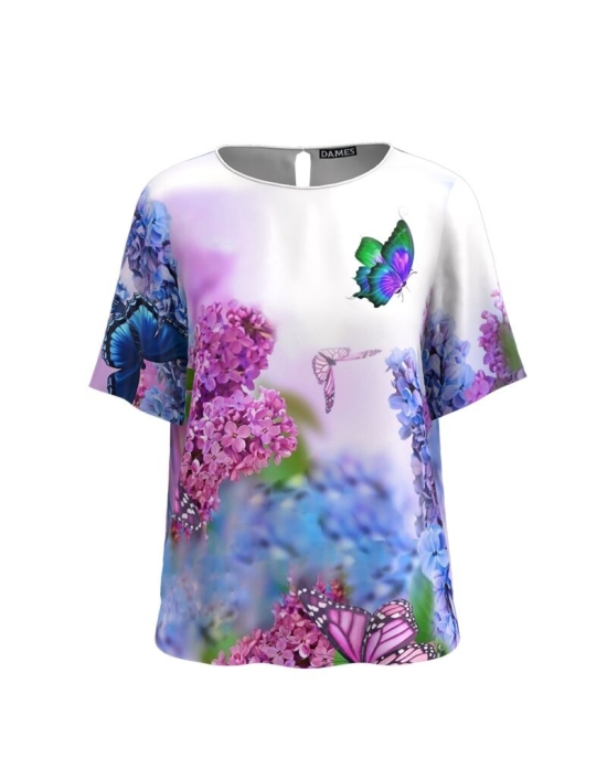 Bluza multicolora de vara cu maneca scurta CMD2050