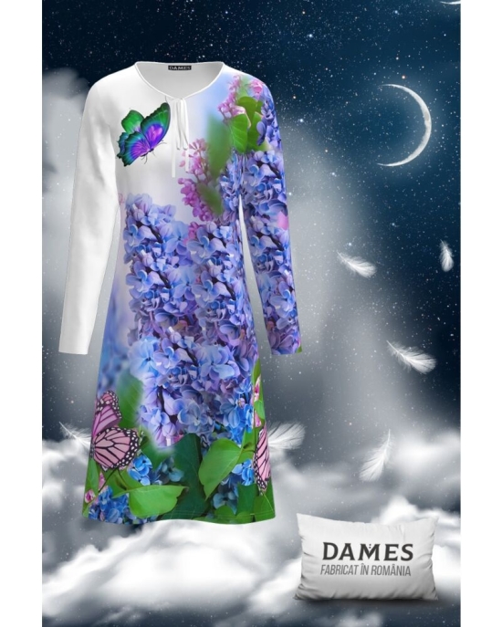 Camasa de noapte imprimata floral multicolor CMD1893