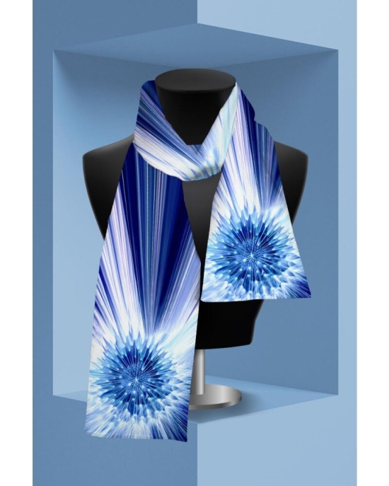 Esarfa subtire in nuante de albastru imprimata cu model Floral CMD2252
