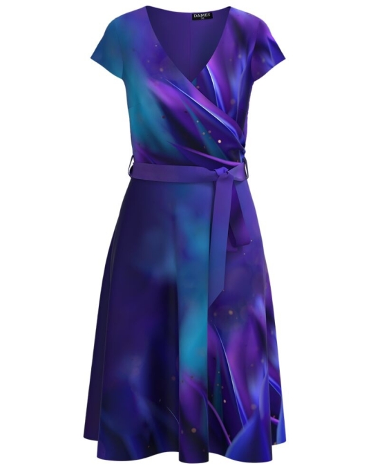 Rochie casual de vara cu maneca scurta imprimata cu model abstract CMD2640