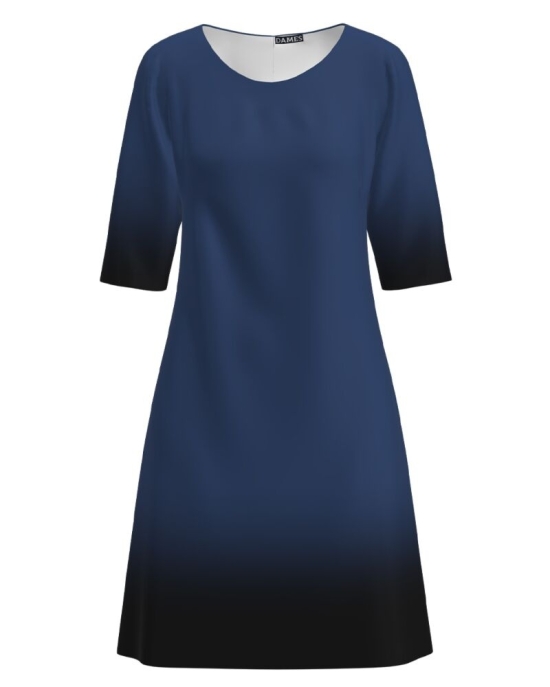 Rochie casual imprimata albastru in degrade CMD1933