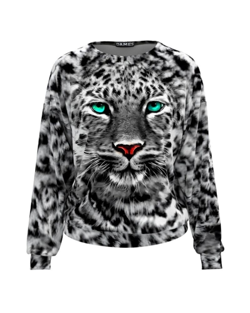 Bluza animal print tip hanorac din catifea CMD4738 - Img 1