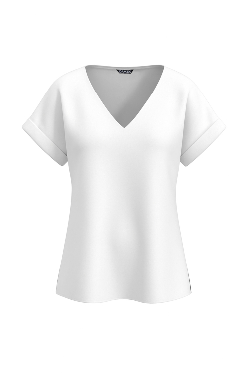 Bluza de vara alba din vascoza cu maneca raglan