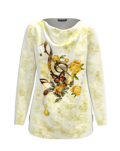 Bluza din catifea cu imprimeu Cheia Sol CMD4058