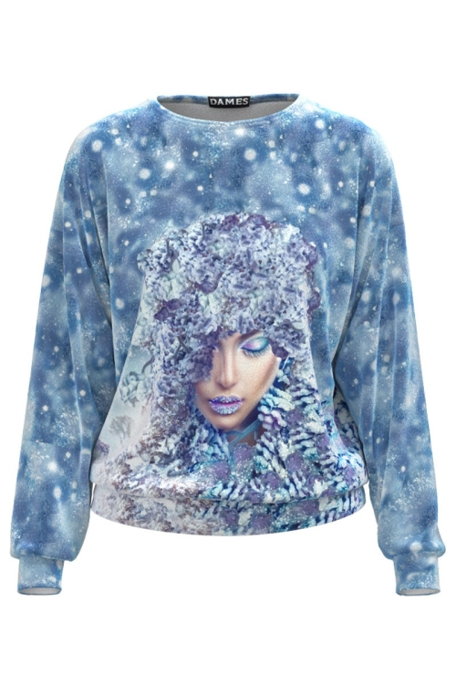 Bluza din catifea tip hanorac imprimata Frozen CMD4930 - Img 2