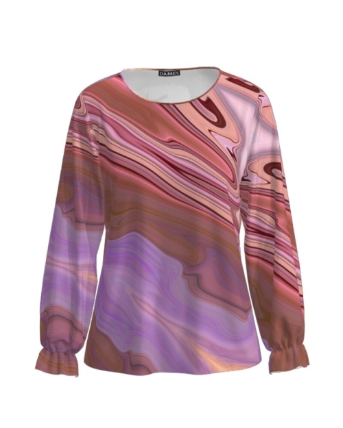 Bluza in nuante de mov imprimata digital CMD827