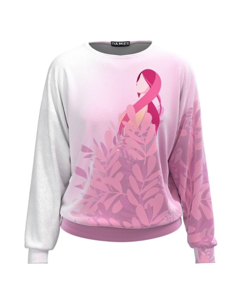 Bluza roz tip hanorac din catifea cu imprimeu Simbol CMD1806