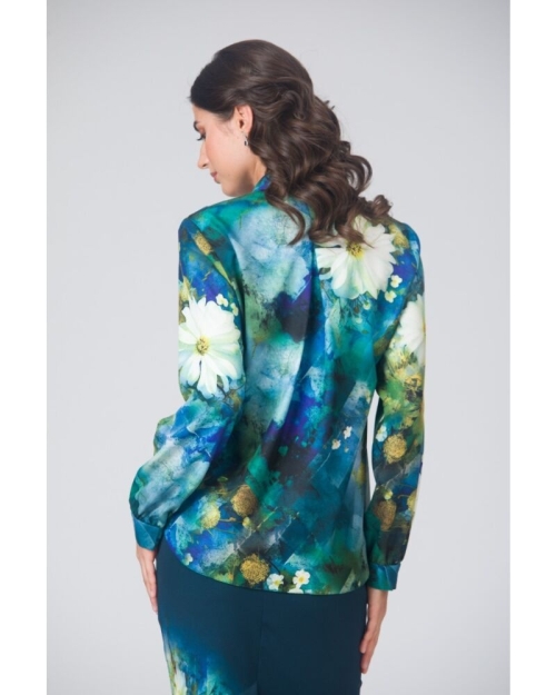 Camasa de dama cu guler tunica imprimata floral CMD4883 - Img 5