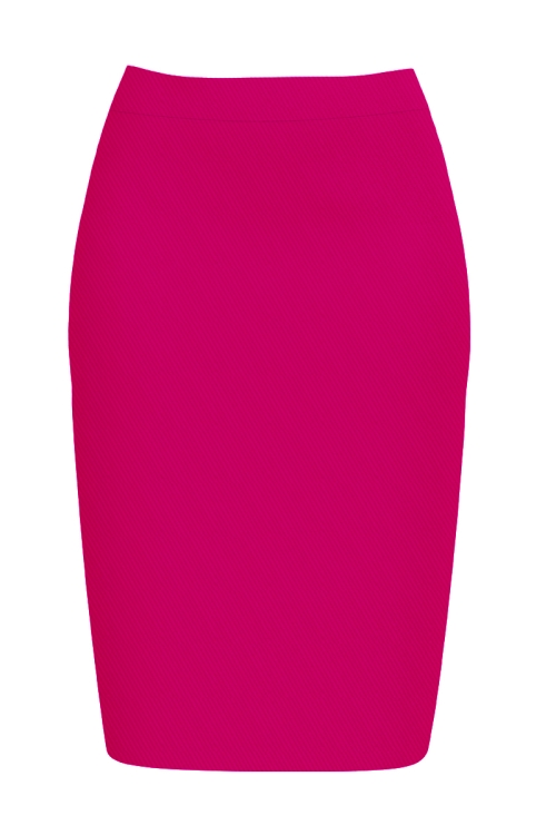 Fusta conica din stofa fucsia