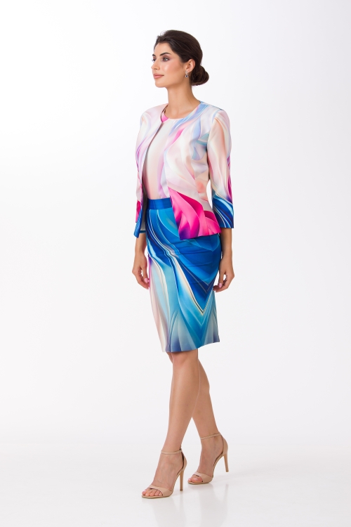 Fusta conica imprimata cu model multicolor SS24 - Img 2