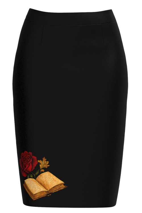 Fusta conica imprimata Noir Rose