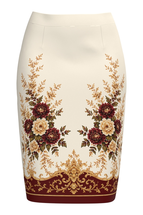 Fusta conica ivory imprimata Royal Garden