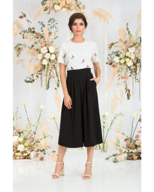 Fusta pantalon neagra cu buzunare CMD1540 - Img 2