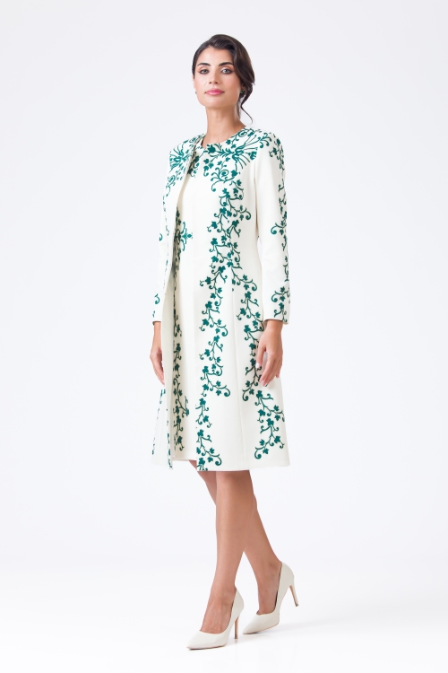 Pardesiu ivory subtire imprimat floral - Img 6