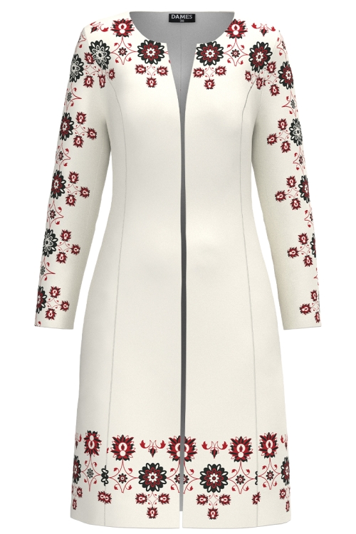 Pardesiu ivory subtire imprimat traditional
