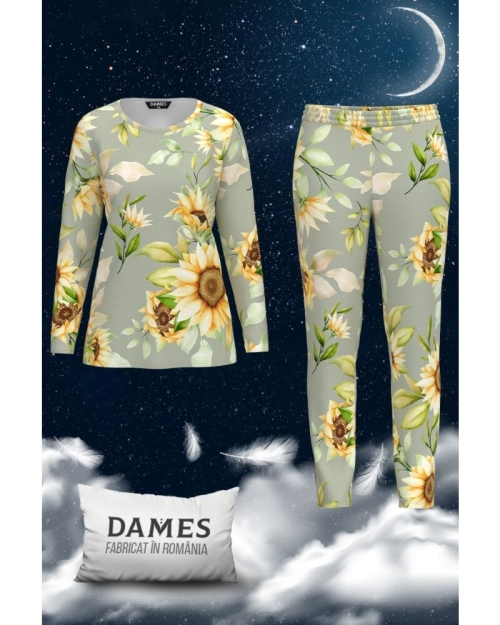 Pijamale de dama cu imprimeu floral CMD1449
