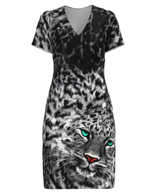 Rochie casual cu decolteu in V imprimata animal print CMD4384 - Img 1