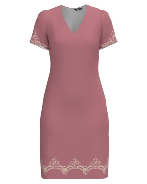 Rochie casual cu decolteu in V imprimata cu model floral CMD4503