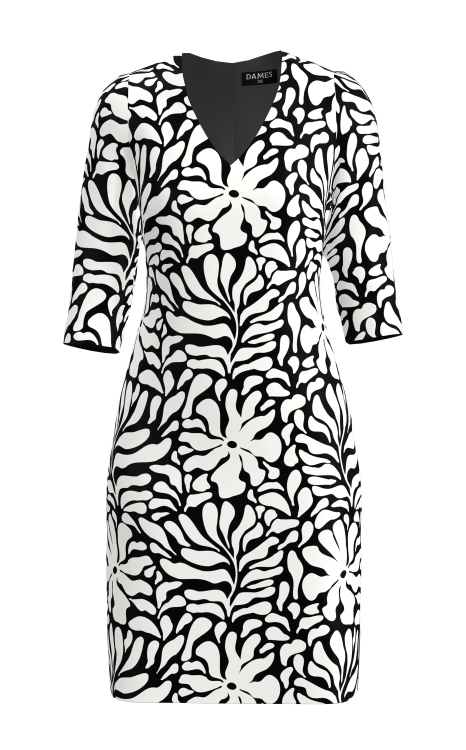 Rochie casual cu decolteu in V imprimata cu model floral