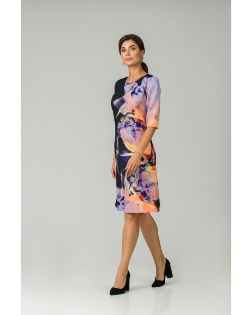 Rochie casual cu maneca imprimata digital floral Iris CMD199 - Img 4
