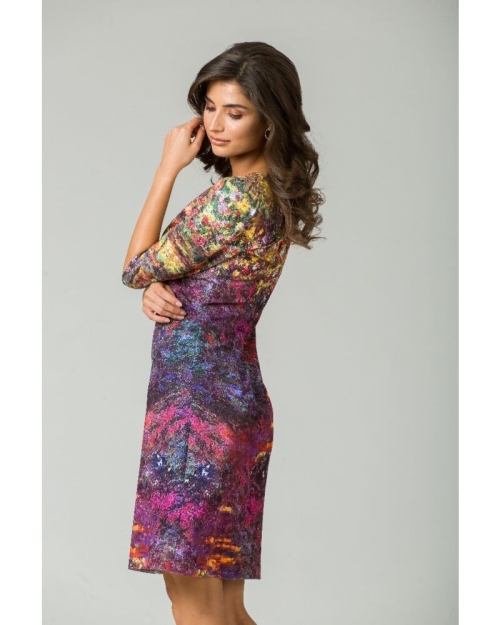 Rochie casual cu maneca imprimata digital model floral CMD155 - Img 7