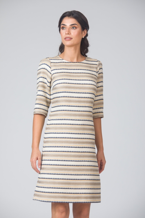 Rochie casual evazata imprimata Aztec - Img 3