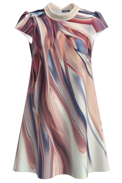Rochie casual imprimata digital cu model abstract CMD2723 - Img 2