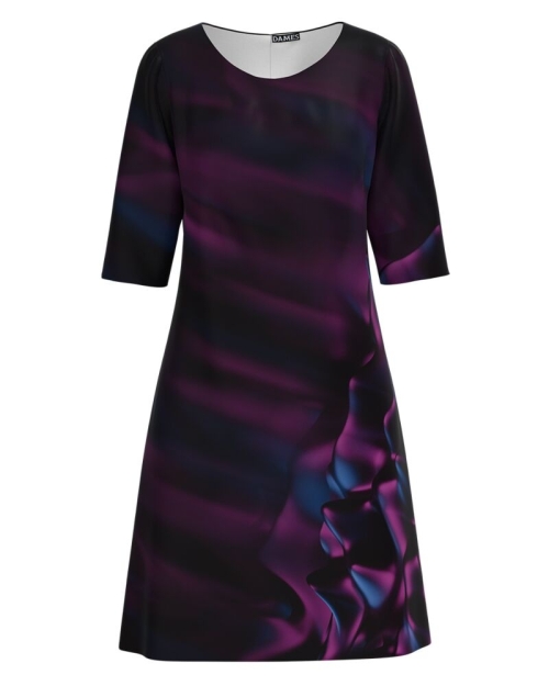 Rochie casual imprimata in nuante de mov CMD3082