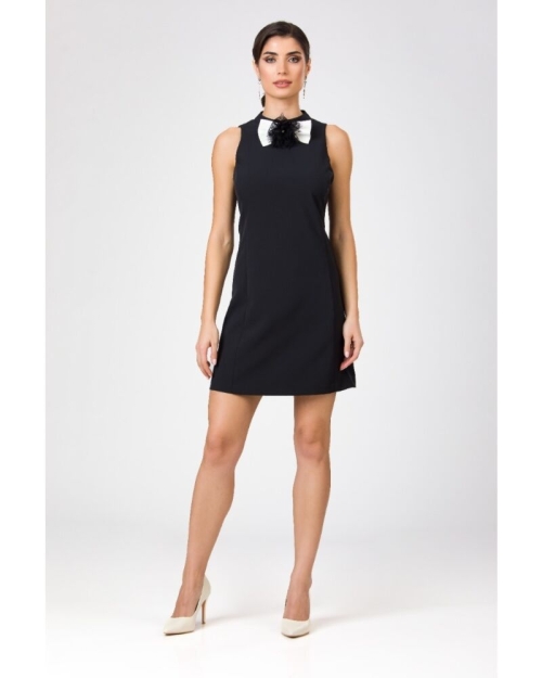 Rochie casual neagra fara maneci - Img 4