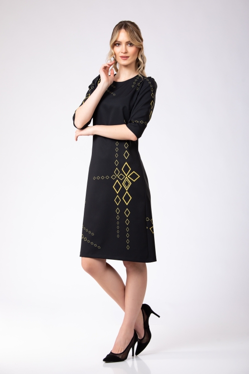 Rochie casual neagra imprimata Infinit - Img 5