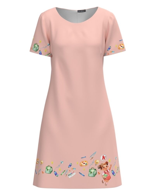 Rochie casual roz imprimata Back To School CMD2996 - Img 1