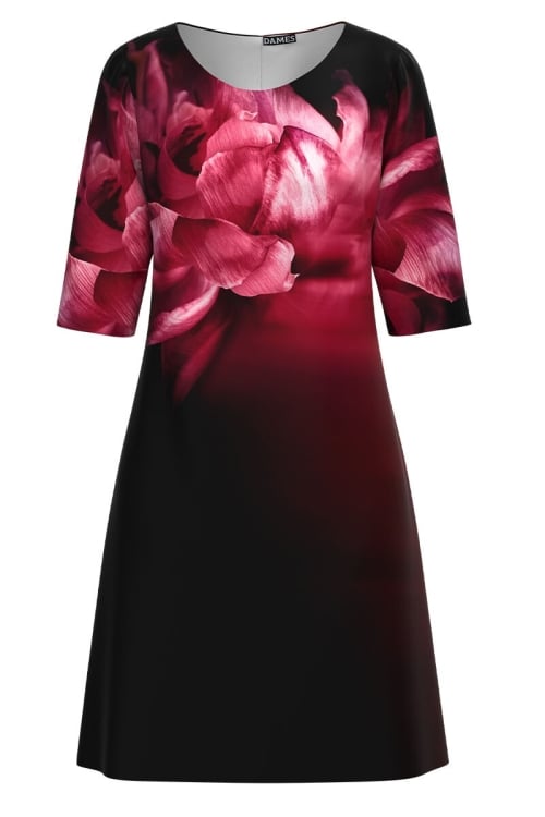 Rochie casual Viva Magenta cu imprimeu floral CMD3681 Stoc - Img 2