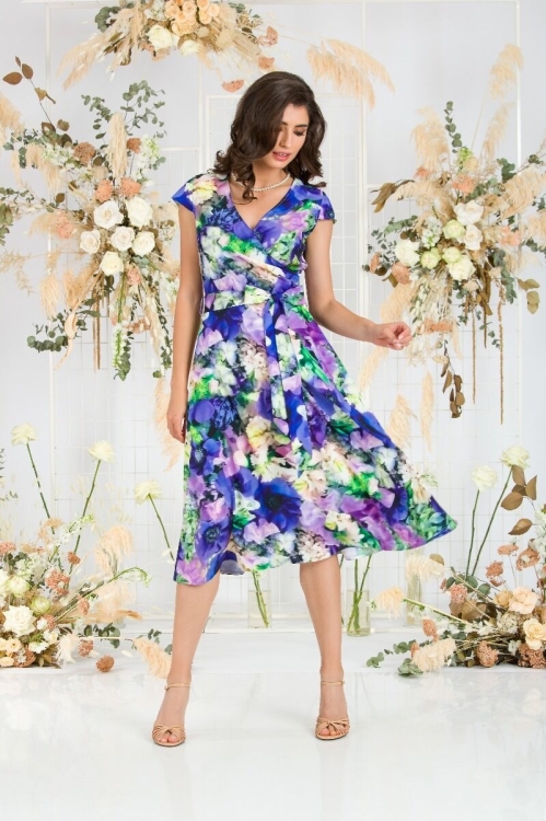 Rochie clos eleganta de vara imprimata Anemone CMD92 - Img 7