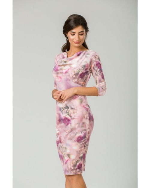 Rochie din catifea imprimata digital Floral CMD236 - Img 1
