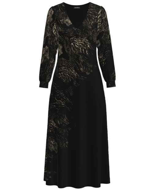 Rochie eleganta cu maneca lunga imprimata animal print CMD1632 - Img 1