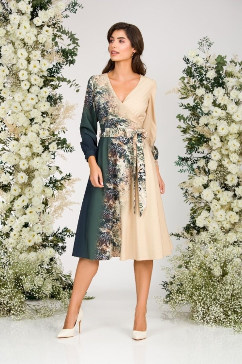 Rochie eleganta cu maneca lunga imprimata digital CMD1488 - Img 8