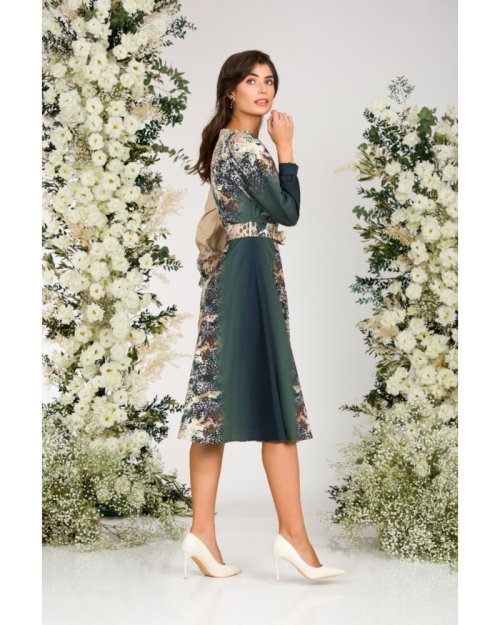 Rochie eleganta cu maneca lunga imprimata digital CMD1488 - Img 4