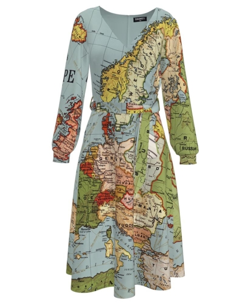 Rochie eleganta multicolora imprimata Harta CMD2253 - Img 1