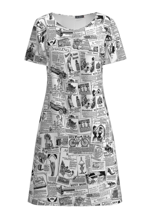 Rochie evazata imprimata digital Ziar CMD127 - Img 2