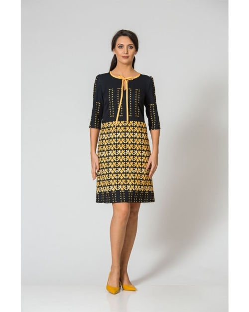 Rochie imprimata cu motive traditionale - Img 2