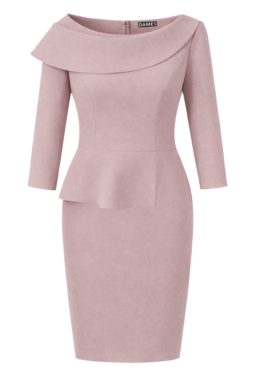 Rochie nude conica din stofa fina Valeria