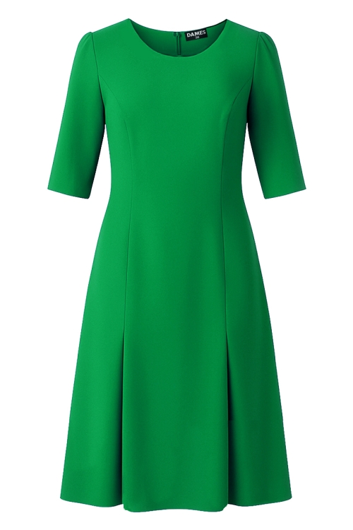 Rochie office verde smarald in clini cu maneca trei sferturi