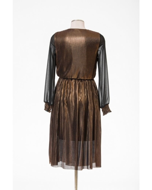 Rochie parte peste parte, bronz metalizat SR19 - Img 4