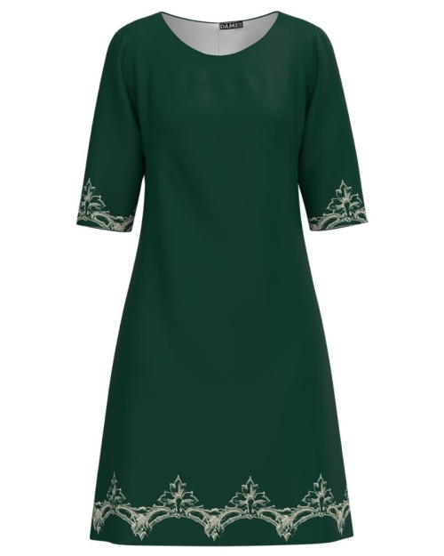 Rochie verde casual imprimata cu model floral CMD4436
