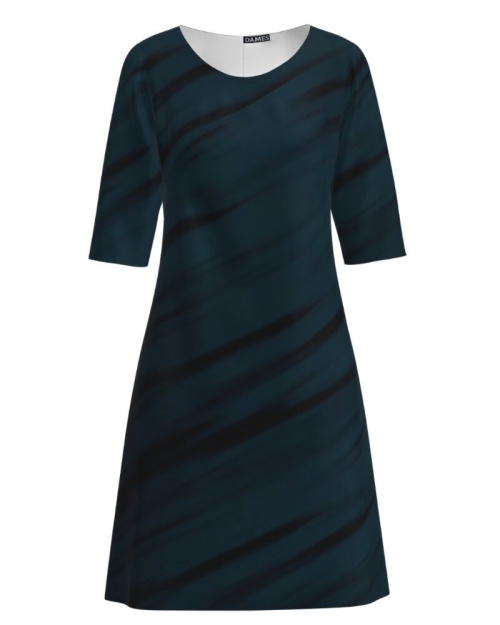 Rochie verde casual imprimata digital in degrade CMD1200 - Img 1