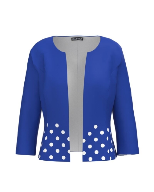 Sacou albastru cambrat imprimat buline CMD1817