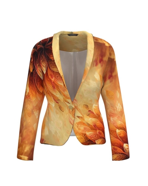 Sacou cambrat imprimat cu model floral CMD4562