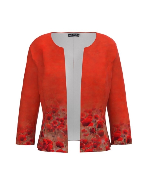 Sacou cambrat imprimat cu model Maci CMD964