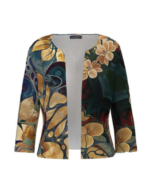 Sacou cambrat imprimat multicolor floral AW24